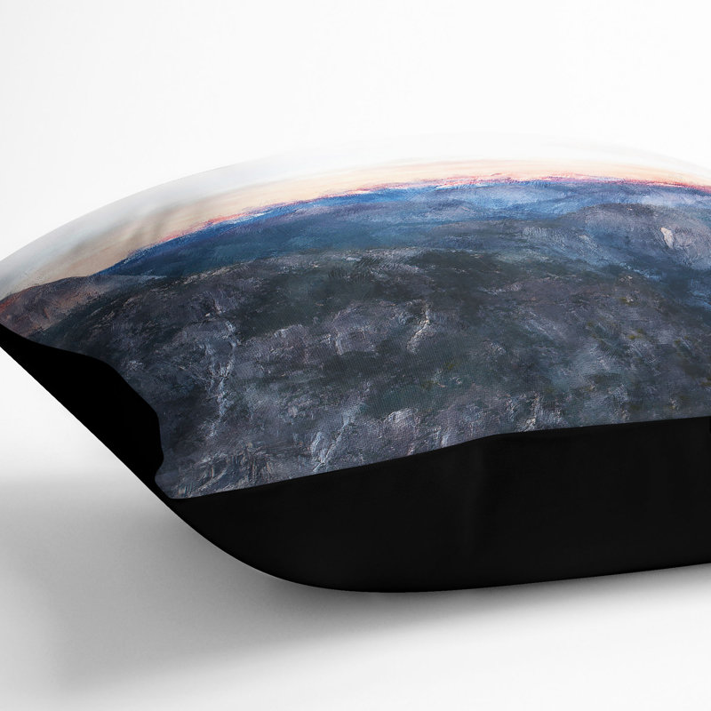 Half Dome Falls Painting Cushion with Filling, 40cm H x 40cm W x 15cm D, Black