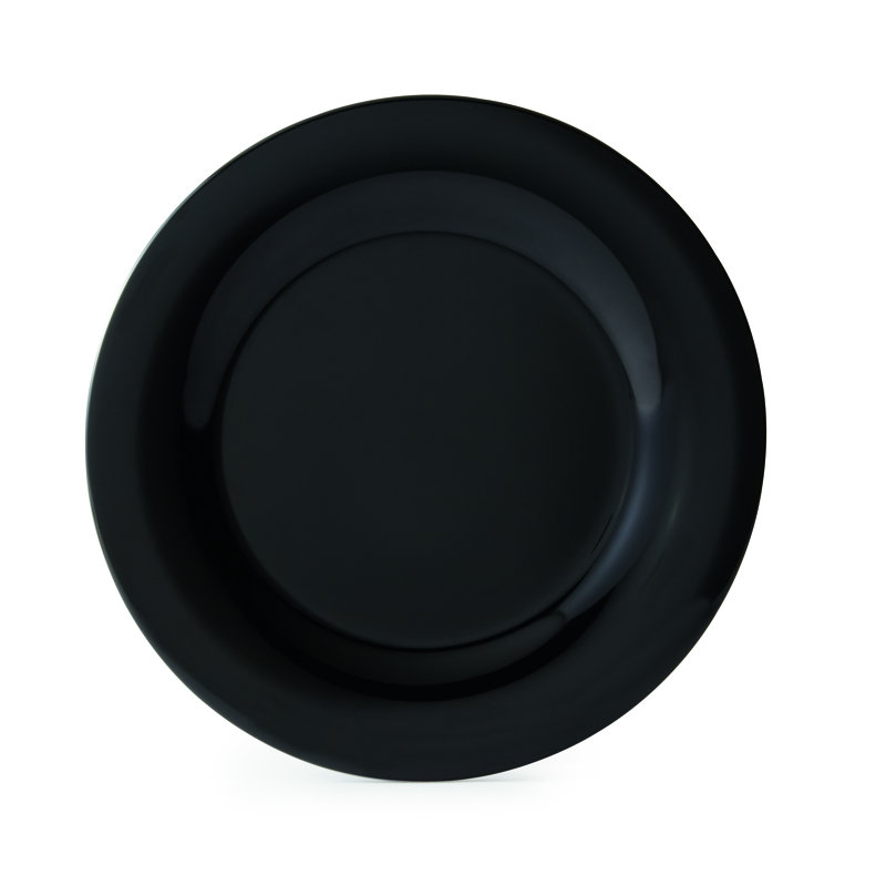 Black 6.5" Melamine Chip-Resistant Appetizer Plate Set