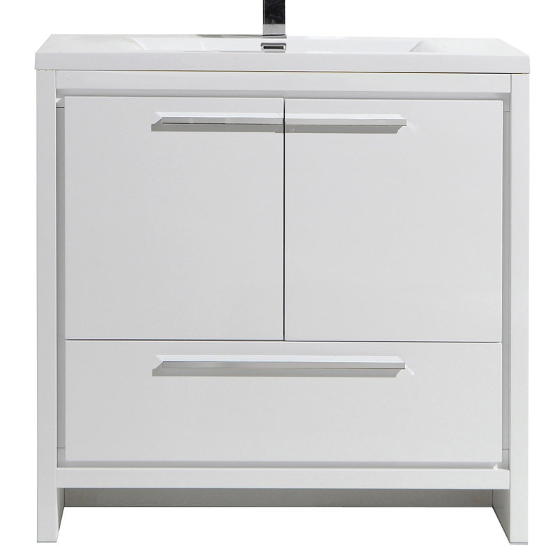 Lefebvre 35.5" Single Bathroom Vanity Set, Gloss White