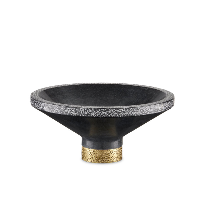 Vincent Decorative Bowl, Black/Brass
