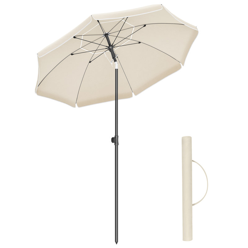 Dow 160cm Beach Parasol, White