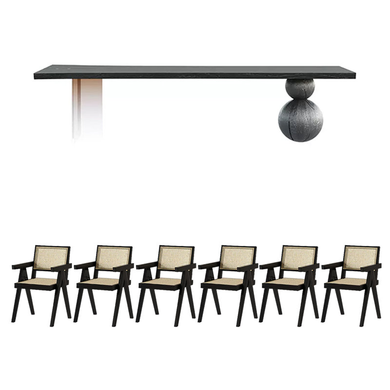Ensemble de salle à manger rectangulaire, H 29,53 po x L 94,49 po x l 31,5 po