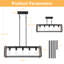 Luminaires suspendus rectangulaires 5 lumières