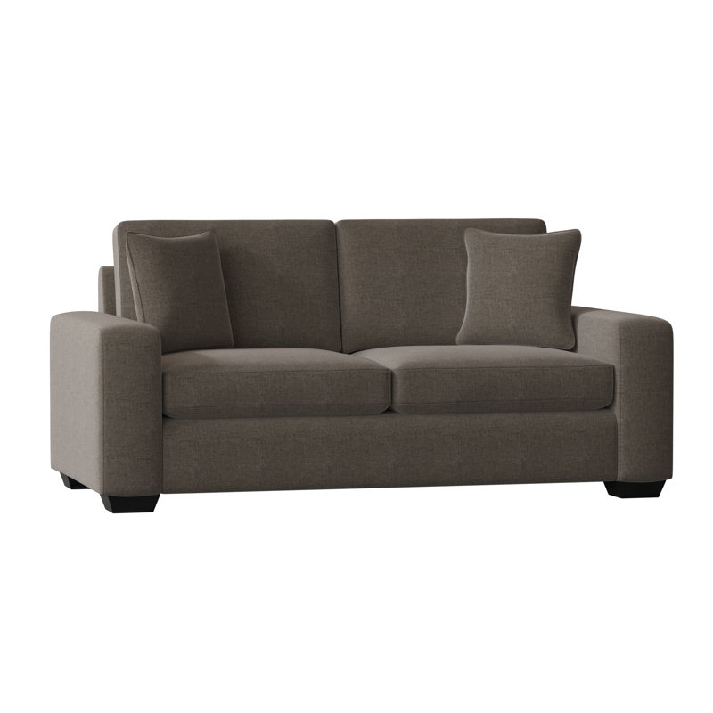 Anastase 79'' Upholstered Sofa, Espresso, Jango Mushroom