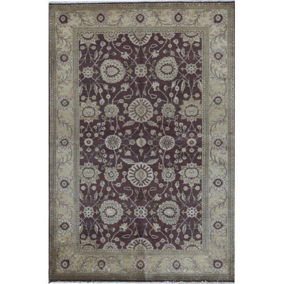 Hand-Knotted High-Quality Brown and Gold Area Rug
