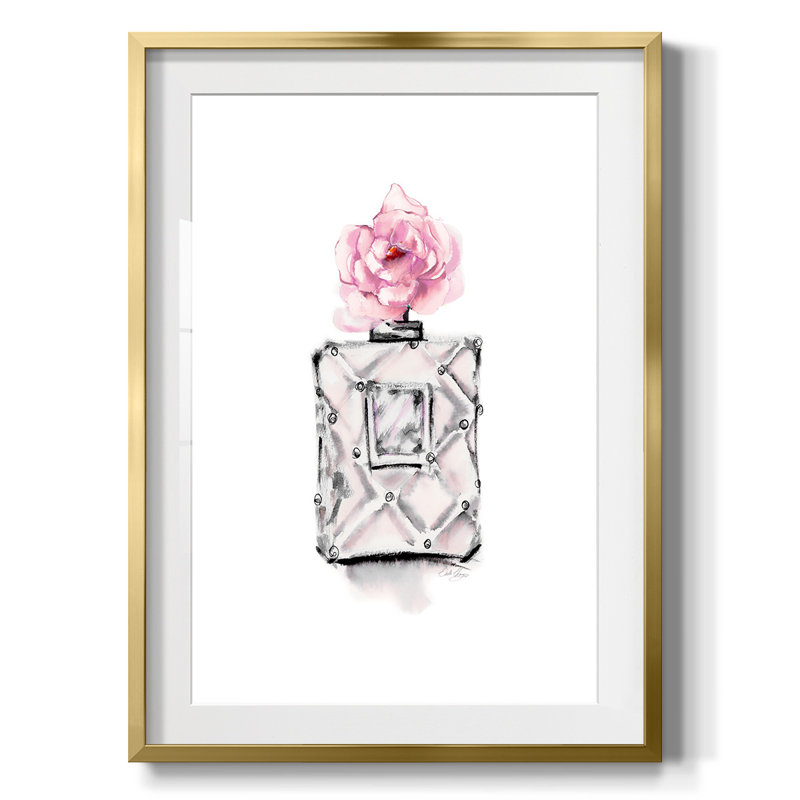«Perfume Bottle», reproduction encadrée, Blanc, Papier avec cadre doré
