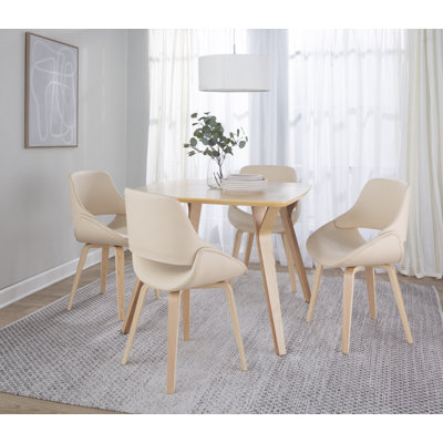 Chaise d'appoint rembourrée avec pieds en bois cintré Najrin