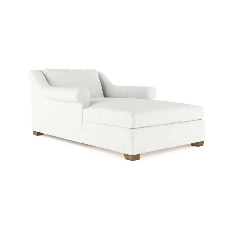 Thompson Chaise Lounge, Plush Velvet Blue Print, Weathered