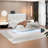 Full Size Floating Bed Frame With Led Lights And Usb Charging-853491900
