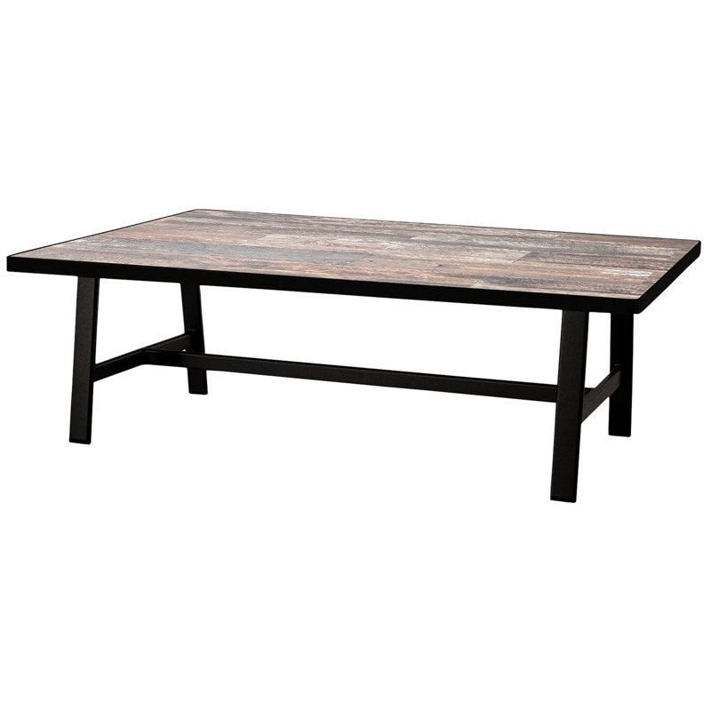 Marin Outdoor Rectangle Coffee Table, Carbon Black, Venice Beach