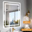 Smart, 36 po x 36 po, miroir de salle de bain à DEL, luminosité réglable, 3 choix de température de couleur, interrupteur de brouillard et d'alimentation intégré, compatibilité d'interrupteur mural, Ul, éclairage en verre trempé de 4 mm à intensité variable,-851266589