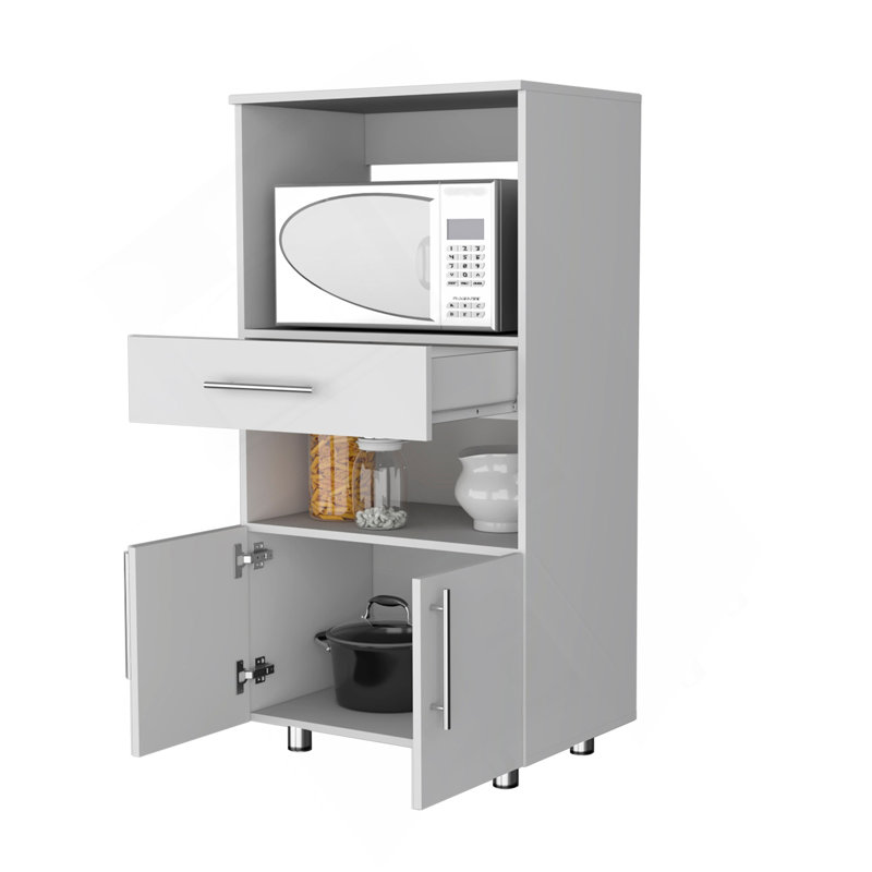 Support à micro-ondes blanc pour garde-manger