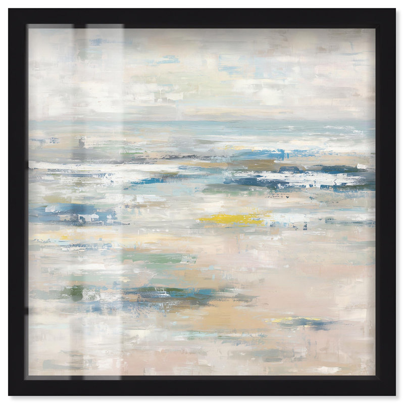 Décoration murale minimaliste Shallow Waters I Shadowbox Print par Art Remedy, cadre noir, 25 x 25, H 25 po x l 25 po