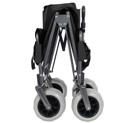 Chariot pliant avec banquette et capacité de 500 lb, chariot utilitaire 3-en-1 pliable avec roues de plage tout-terrain et sac de glace intégré pour le camping, l'épicerie et l'extérieur.