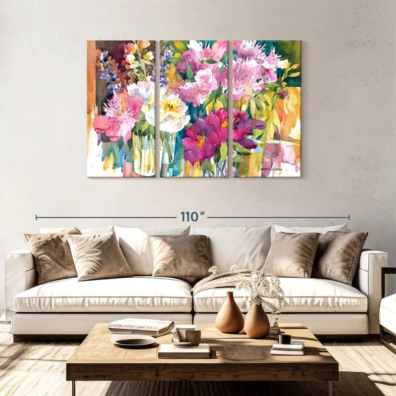 Harnek Plethora Of Peonies, 48" H x 74" W