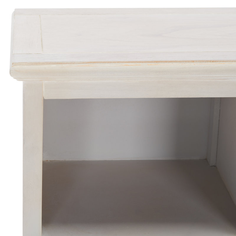 Aoting 30.1" H x 25" W Solid Wood Standard Bookcase, White Wash