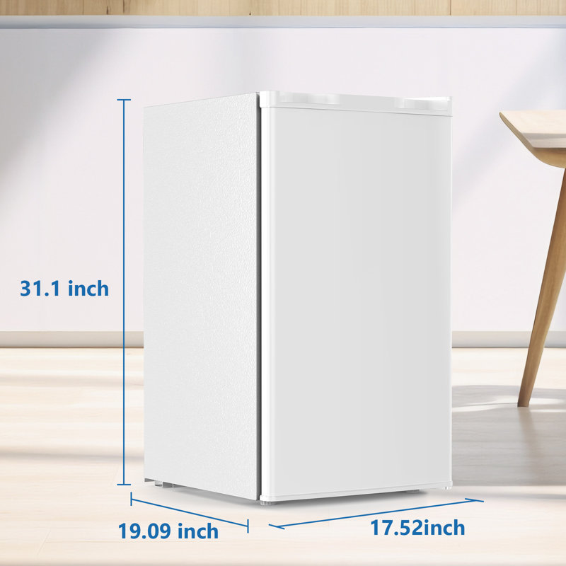3,2 pieds cubes Pi. Mini réfrigérateur avec porte réversible pour un rangement flexible, 7 réglages de température précis et 2 tablettes faciles à nettoyer, idéal pour les chambres / bureaux / dortoirs