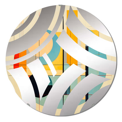 Syncronicities Midcentury Elegant Retro Art IV - Centre Wave Decorative Mirror