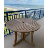 Jaydalynn Round Teak Outdoor Folding Dining Table