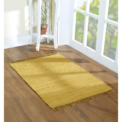 Tapis en coton fabriqué à la main 24 x 36 po - 2 x 3 po lavable, réversible, avec pampilles pour le salon et le vestibule