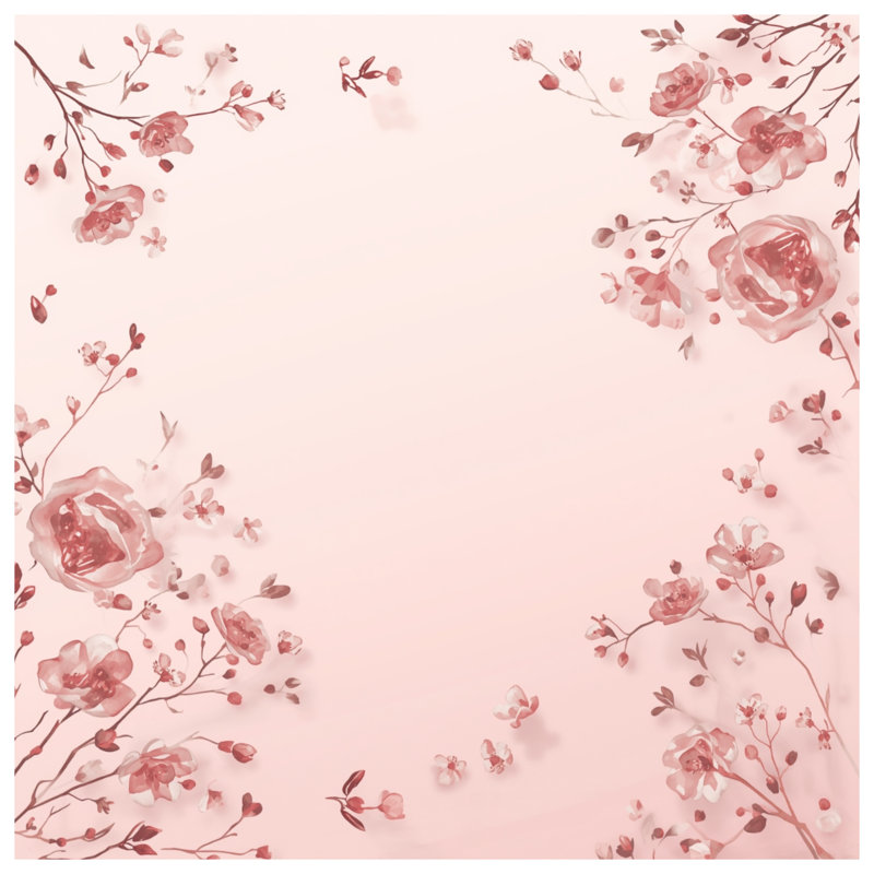 Rideaux de douche roses à aquarelle, 70 po l x 72 po H