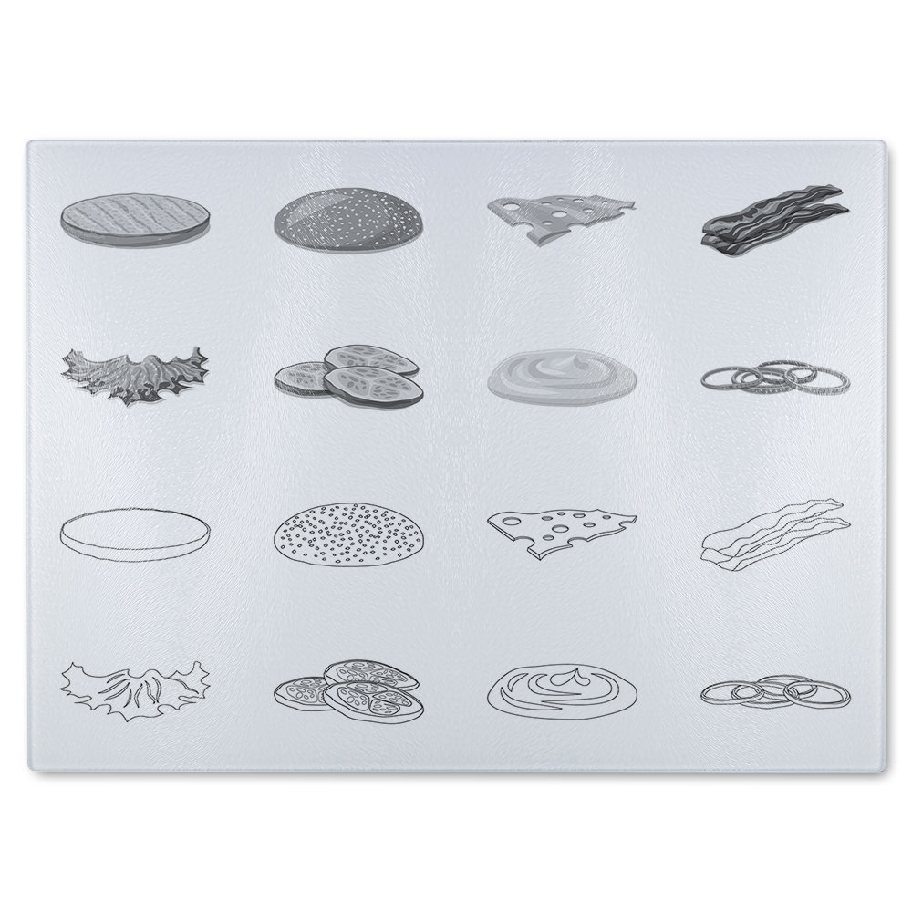 Burger and sandwich icon Designer Glass Chopping Board