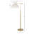 60" Metal Floor Lamp with Linen Shade, Brush Brass 