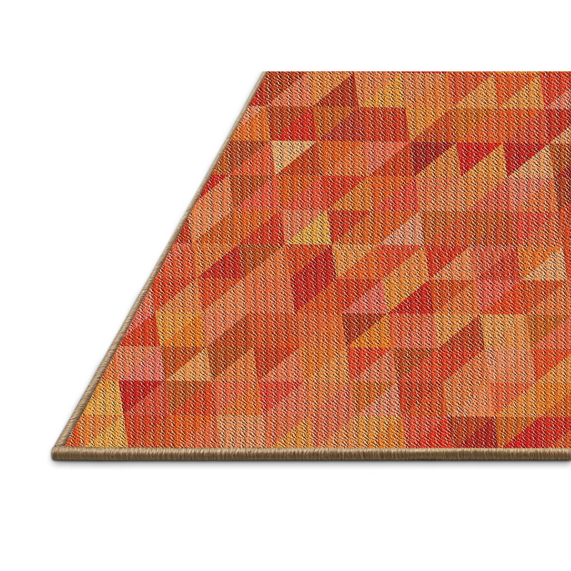 Tapis orange tissé à la machine, Rectangle 5 pi x 7 pi