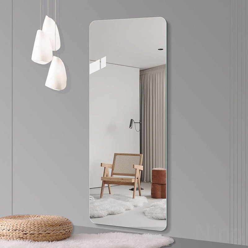 Full Body Round Corner Mirror For Living Room Bedroom Cloakroom Wall Hanging With Hanging Hole High Quality 5Mm Silver Mirror