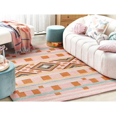 Varonique Geometric Wool Hand Woven Area Rug
