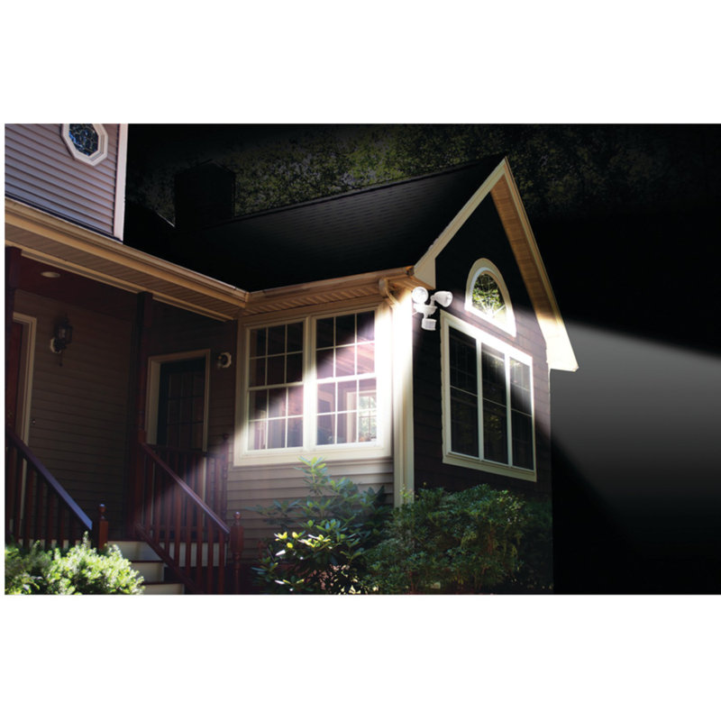 Petrucci Solar Power Outdoor Security Flood Light with Motion Sensor, Off White