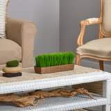 5'' Faux Foliage Grass in Wood Planter