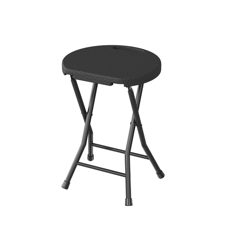 Chaise de réception pliante robuste - Portable, métal léger et plastique, capacité de 600 lb, pieds antidérapants, poignée intégrée, tabouret d'invité de bureau sans dossier de 18 pouces - paquet simple noir