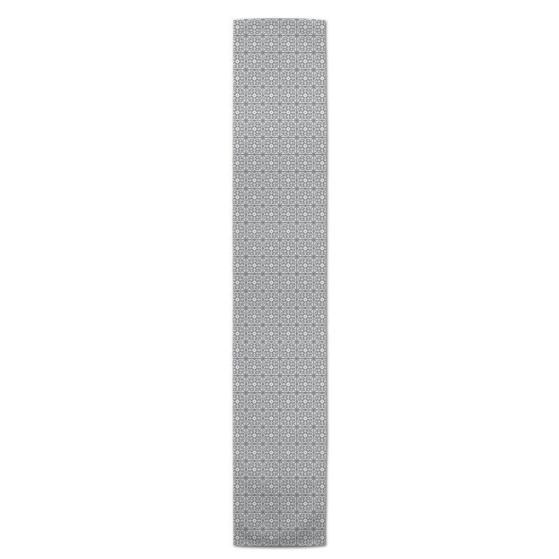 Artis Geometric Table Runner, 72" L x 16" W, Gray