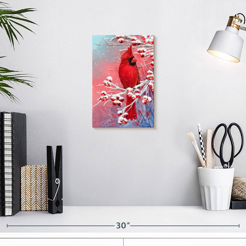 Brampt rouge cardinal Brampt, H 12 po x l 8 po