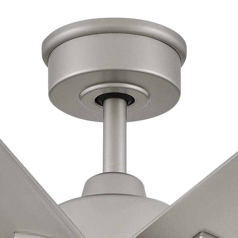 66" 8 - Blade LED Smart Windmill Ceiling Fan with Remote Control and Light Kit Included, Brushed Nickel