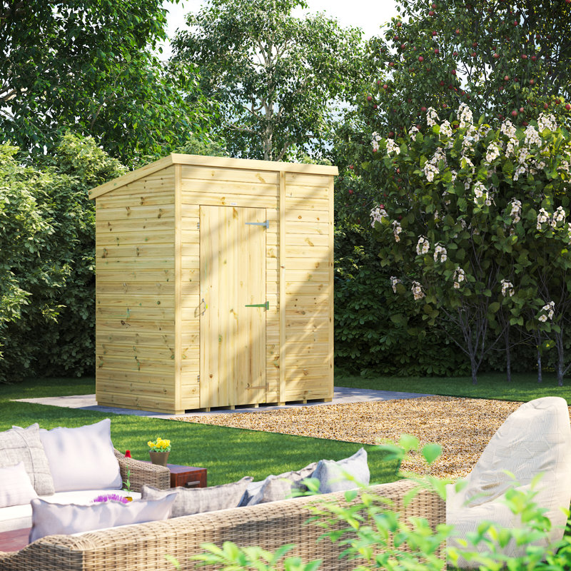 Powersheds 6 x 4ft Premium Pressure Treated Timber Windowless Pent Garden Shed