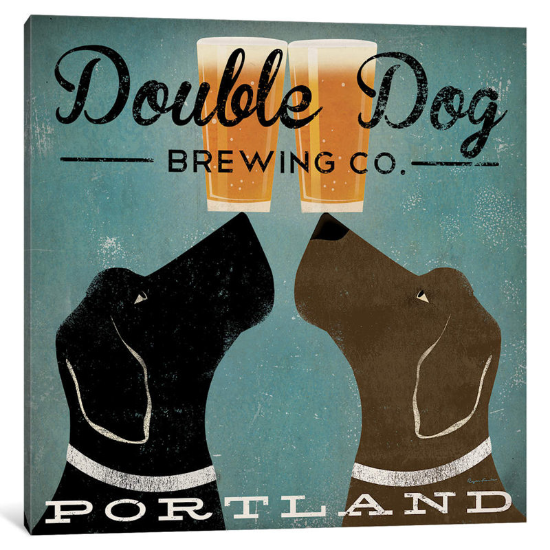 Double Dog Brewing Co. by Ryan Fowler - Print on Canvas, Wrapped Canvas, 45.72 cm H x 45.72 cm W x 1.91 cm D