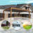 Patio Pergola Aluminum Metal Frame Freestanding Pergola with Louvered Roof for Outdoor-104989209-104989210