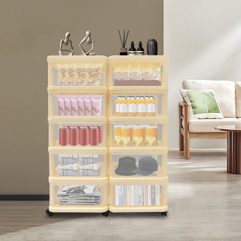 Grand bac de rangement en plastique, Transparent