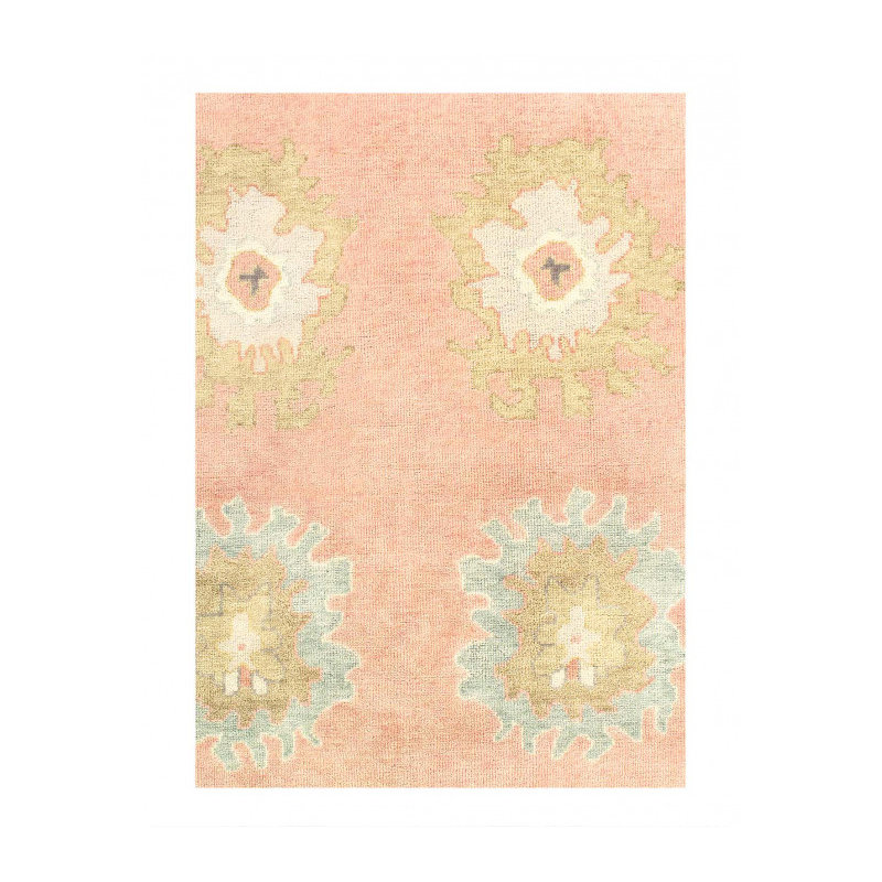 Pink Color Fine Hand knotted Oushak Rug 5'7'' X 9'2''