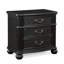 Table de chevet 3 de couleur grise noire avec finition en bois foncé