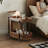 Solid Wood Side Table, Walnut Rattan Weaving Cart.