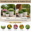 Ensemble de 3 pots de fleurs ronds en béton avec trous de drainage et bouchon en caoutchouc, empilables, pour jardin, terrasse ou balcon d'intérieur et d'extérieur.-1097311994