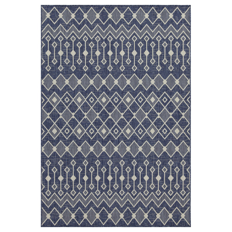 Sunshine GC_HAR2019 Blue 7 Ft. 10 In. X 10 Ft. 3 In. Indoor/Outdoor Area Rug, Rectangle 7'10" x 10'3"