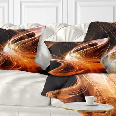 Orange 3d Shaped Fractal Design - Abstract Printed Pillow