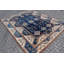 Grand tapis Kazak bleu à motifs géométriques pour un décor vintage