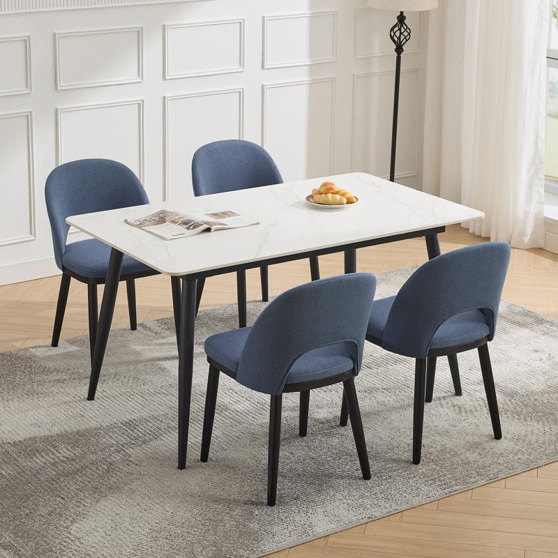 Upholstered Dining Chair, Blue, Blue, Blue