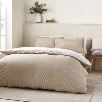 Oxford Pinstripe Reversible Duvet Cover Set