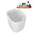 40" Streamline Soaking Glossy White Acrylic Freestanding Bathtub, Bamboo Tray, Drain-103682448